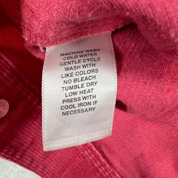 Jones New York Sport Corduroy Jean Jacket Pink Coral Womens Med Cottage VTG 90s - Picture 5 of 7